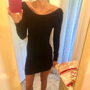 Black low back, long sleeve BCBGeneration dress xs